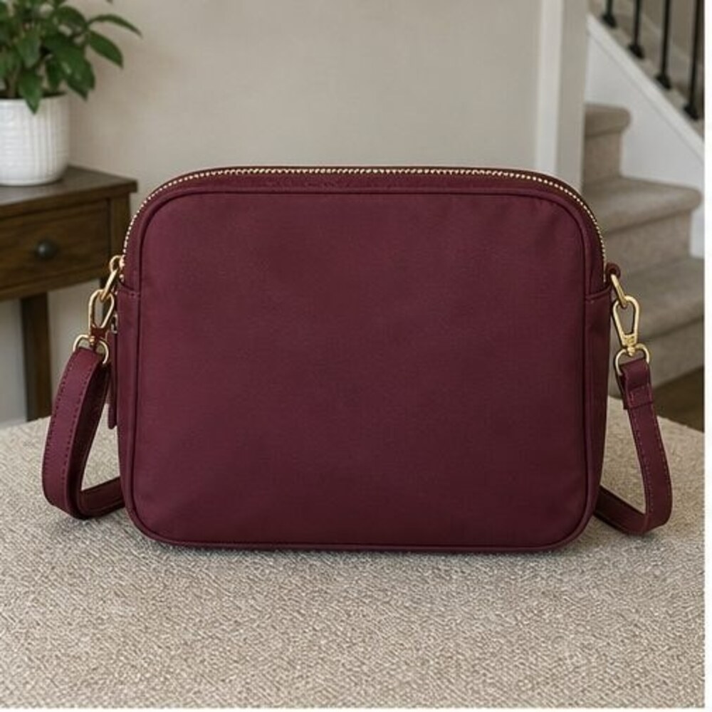 Cognac Nylon Crossbody Bag